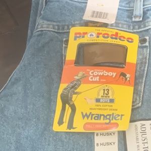 Boys wrangler jeans size 8 husky